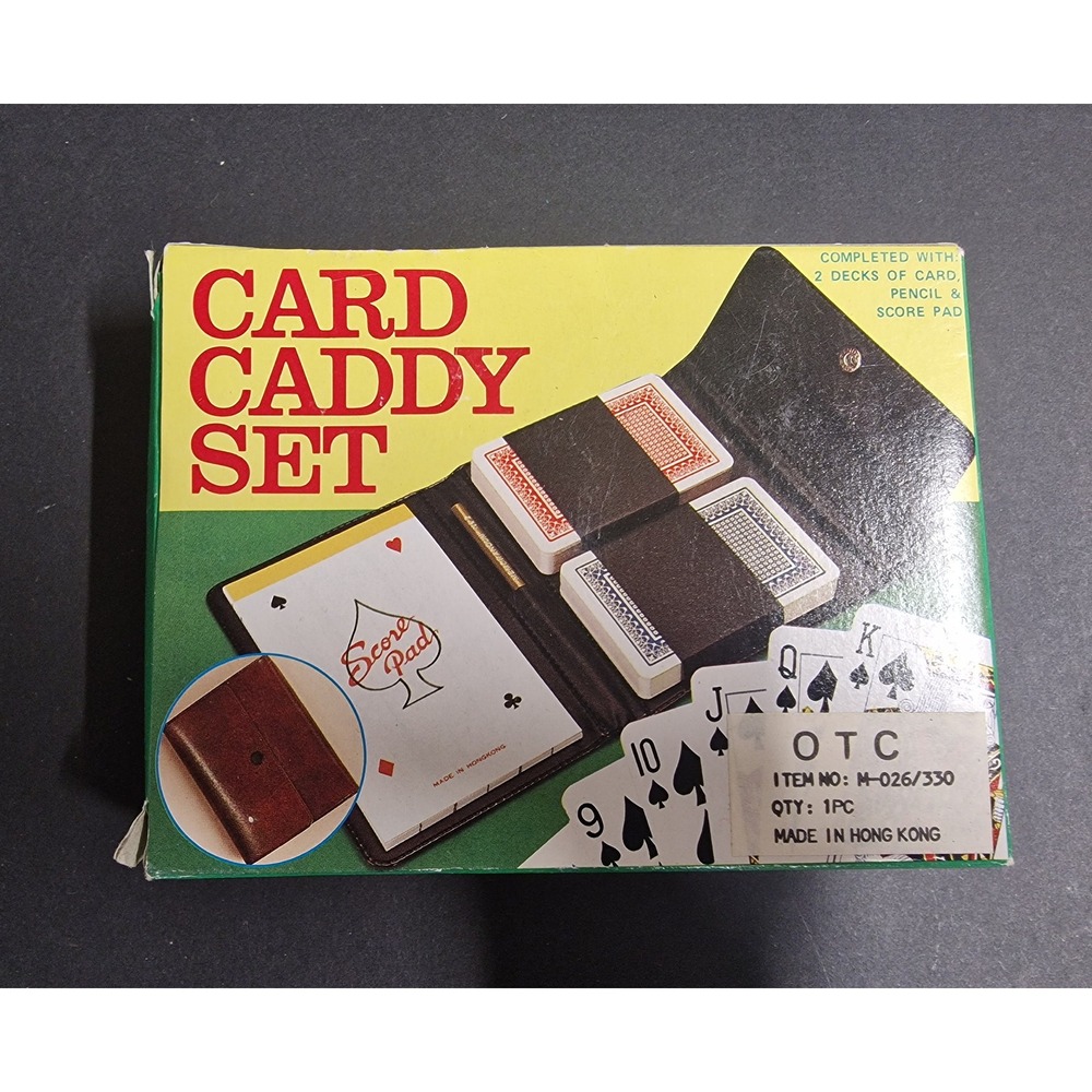 Vintage Playing Card Caddy Set NIB , Sealed Decks New old